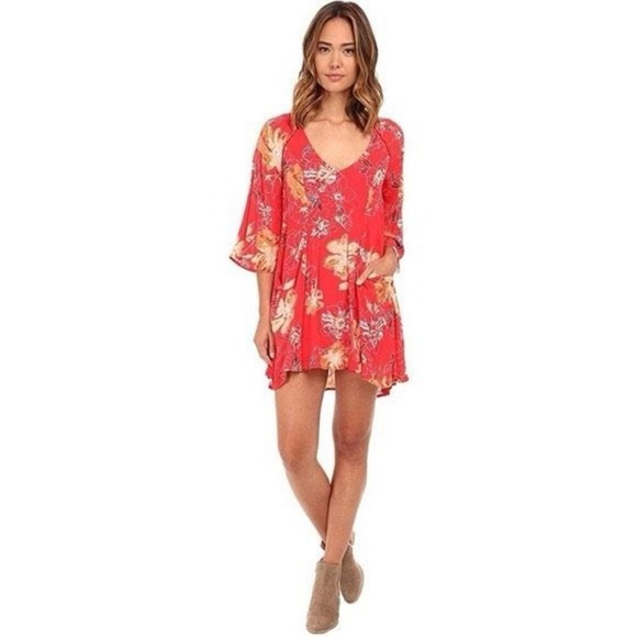 Free People Women's Eyes On You Floral Print Trapeze Dress Size 4 - Picture 13 of 13